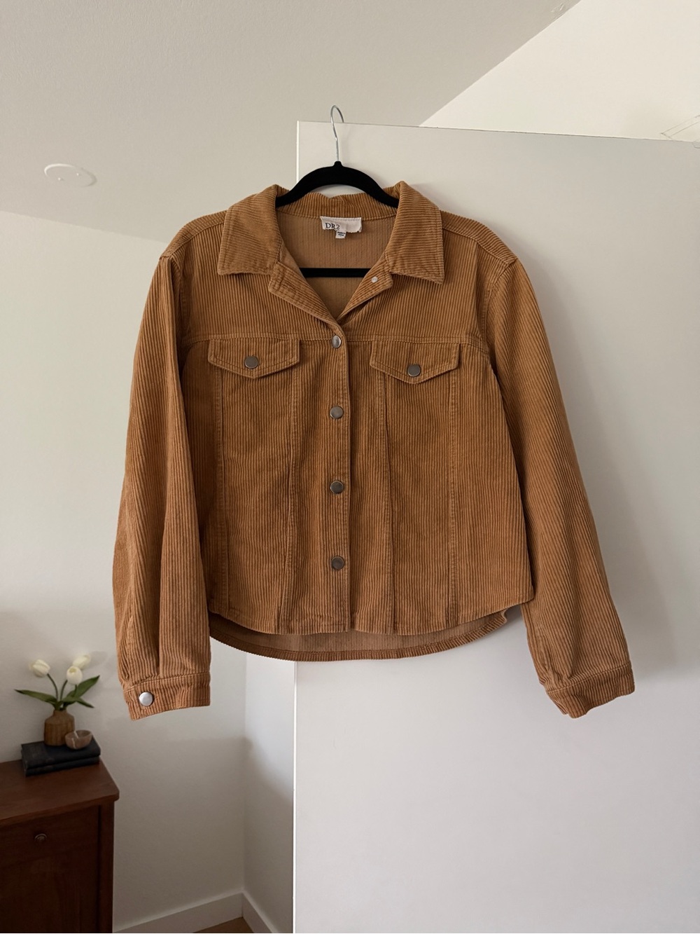 Nordstrom Rack Tan Corduroy Button-Front Jacket in Camel - Women Size Small